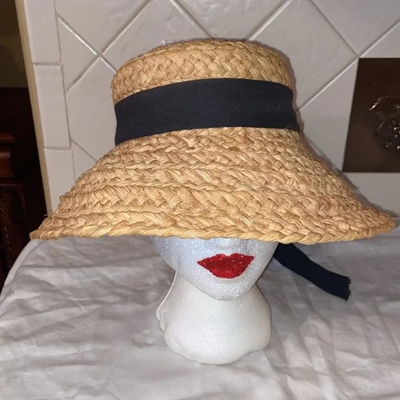 RARE HELEN KAMINSKI Natural Raffia Straw Bow flower detail Hat - Picture 5 of 16